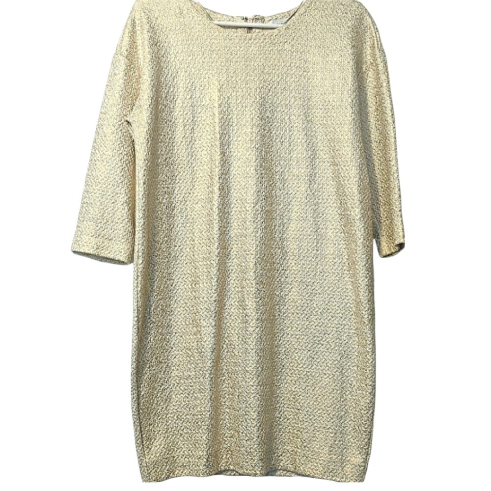 Zara Collection Gold Tone Shift Dress Medium